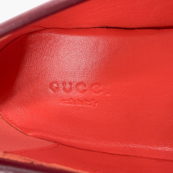 Gucci Jordaan Orange Canvas Horsebit Loafers Flat Shoes Size 38 US 8 Women's - Picture 13 of 15